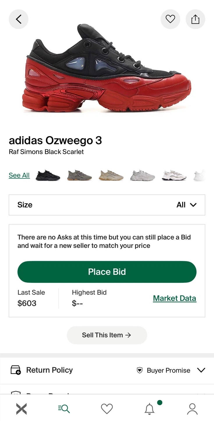 Raf Simons Adidas Ozweego 3 Black Scarlet - photo 2