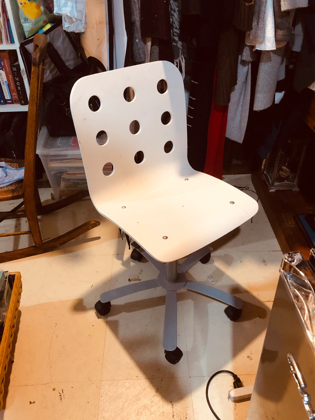 White IKEA Office Chair with Swivel Base
