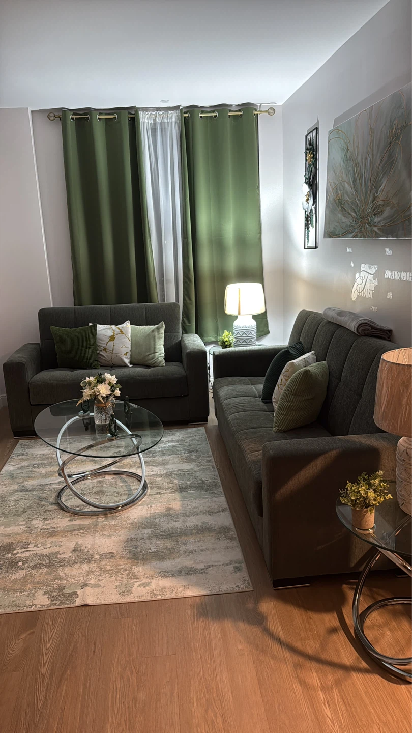 Dark Green Sofa Bed / Loveseat with Storage underneath both ! - photo 5