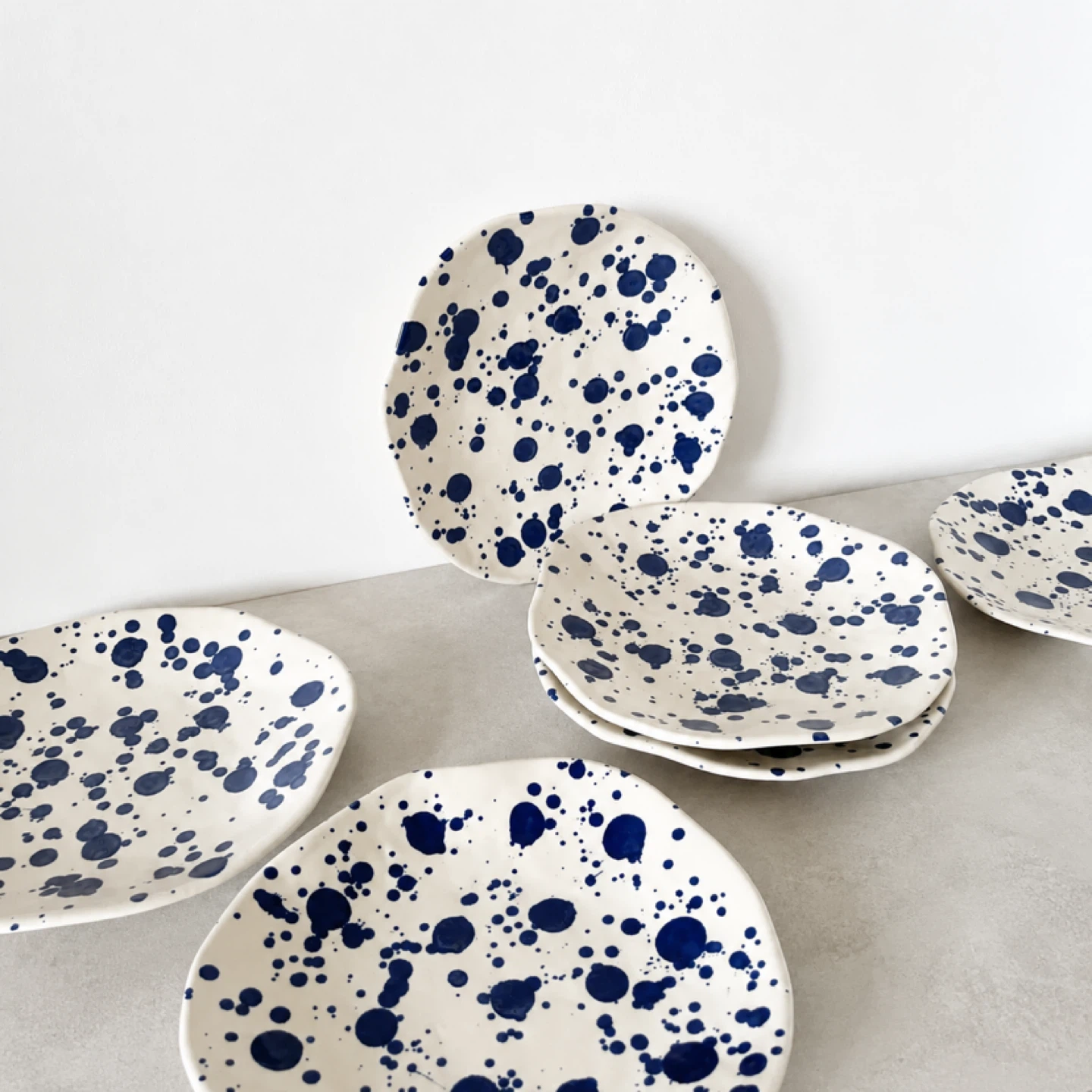 Set of 5 IKEA Vintage Collection - Splatter Ceramic Plates