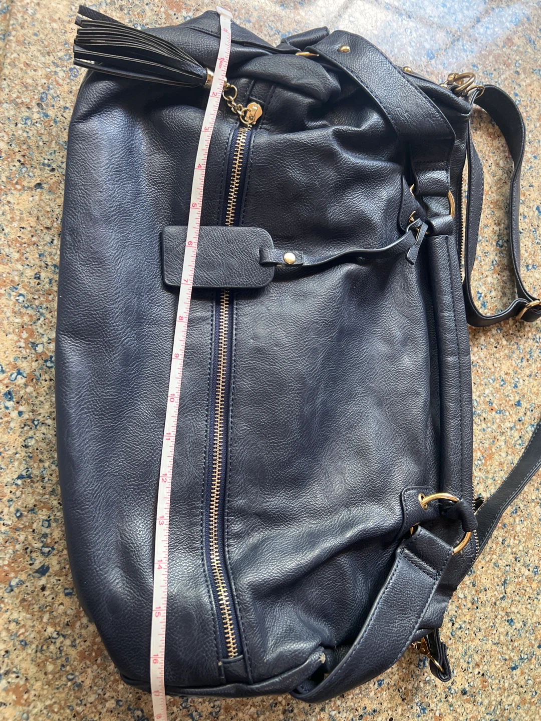 Navy Faux Leather Hobo Bag⚽️ - photo 5