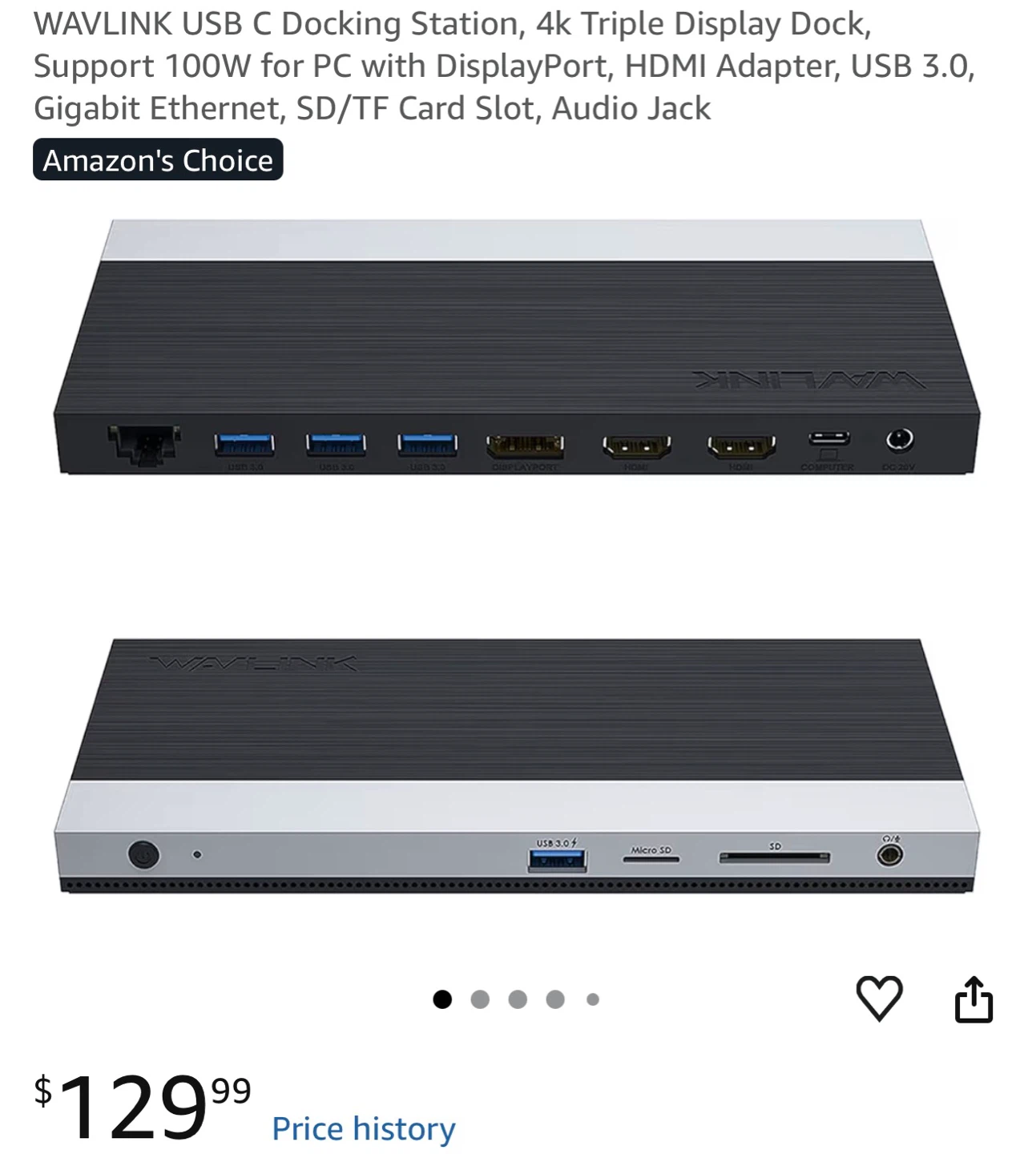 WAVLINK 13-in-1 USB-C Triple Display Docking Station UC1