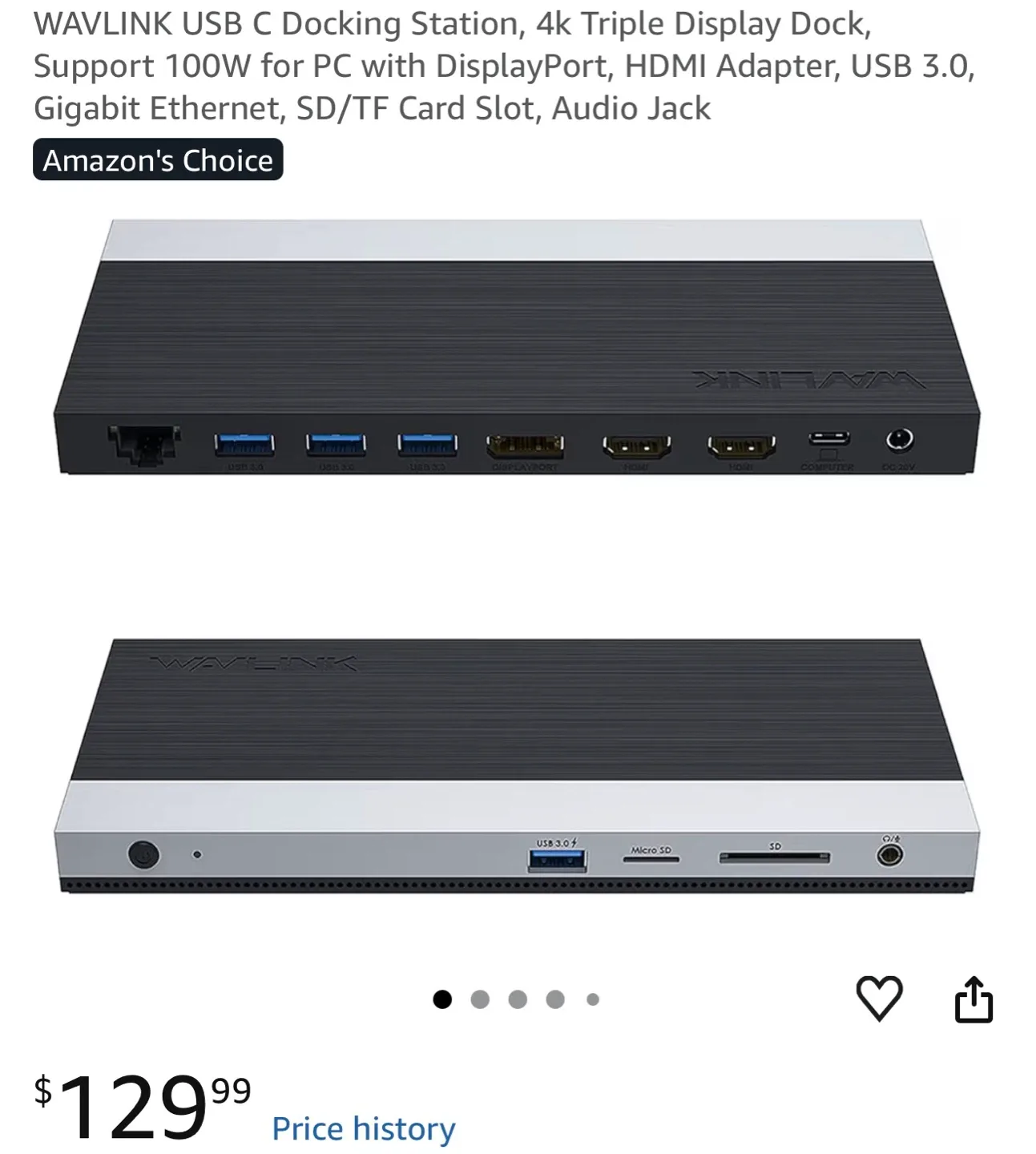 WAVLINK 13-in-1 USB-C Triple Display Docking Station UC1