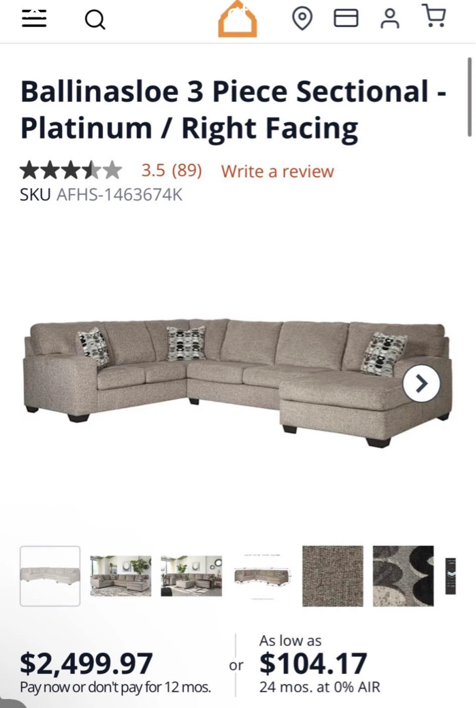 Ballinasloe 3 Piece Sectional - Platinum / Left Facing - photo 3