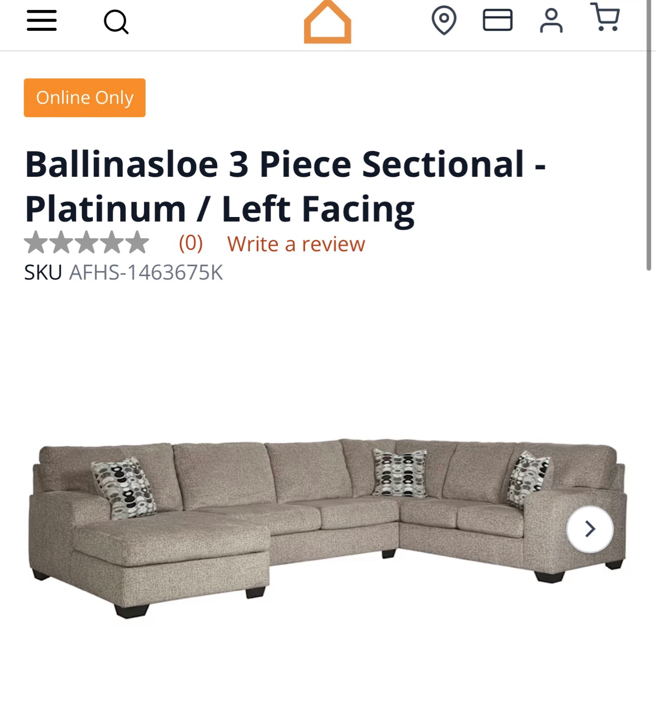 Ballinasloe 3 Piece Sectional - Platinum / Left Facing - photo 2