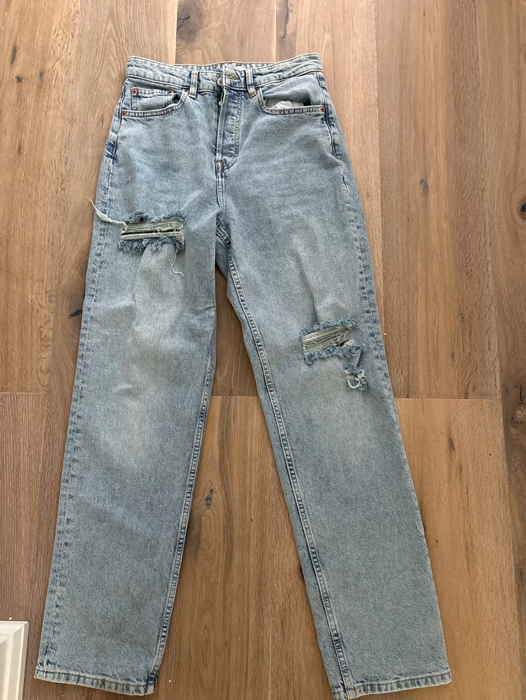 Light Wash Distressed Denim Jeans