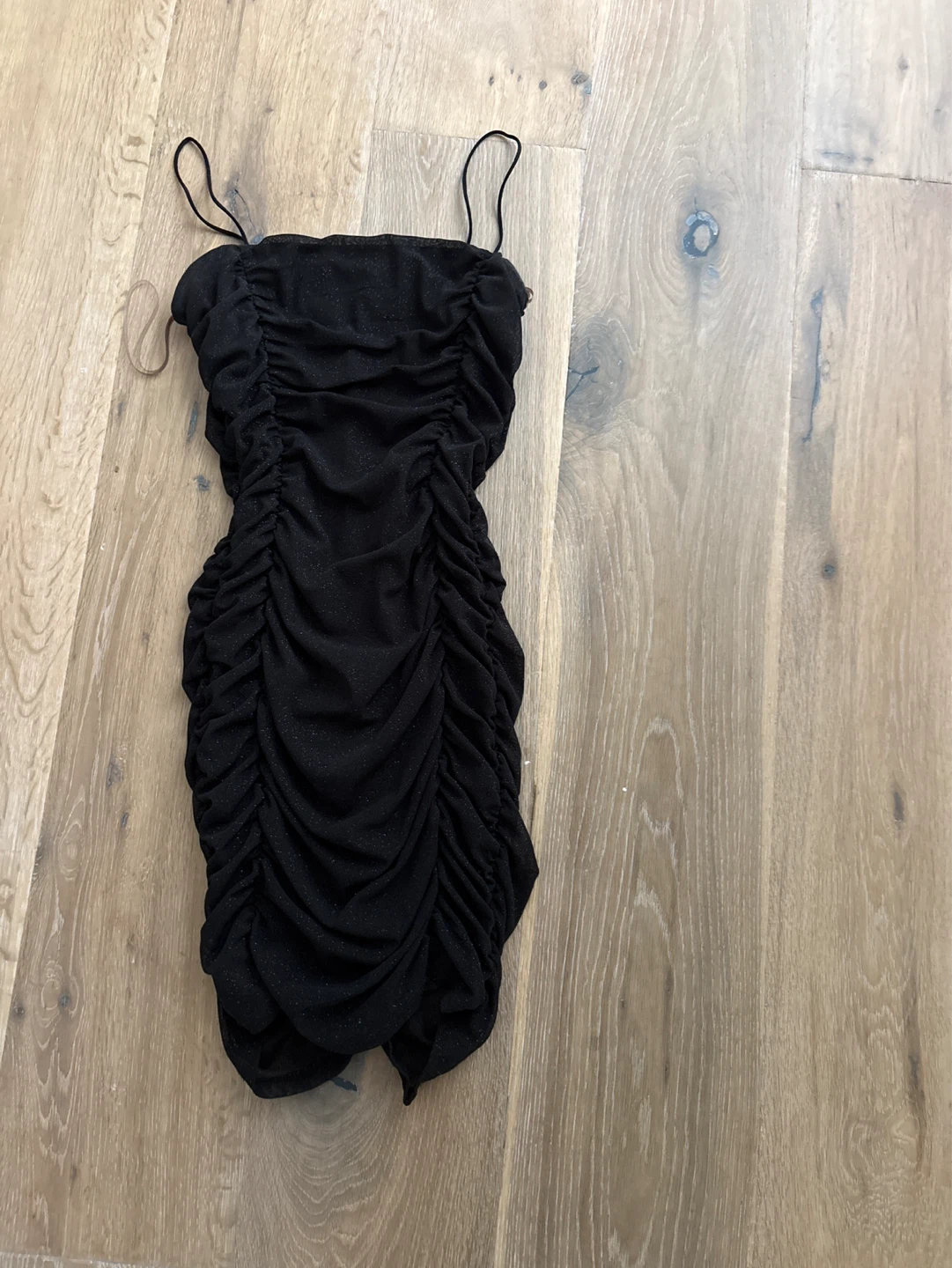 Black Ruched Mini Dress