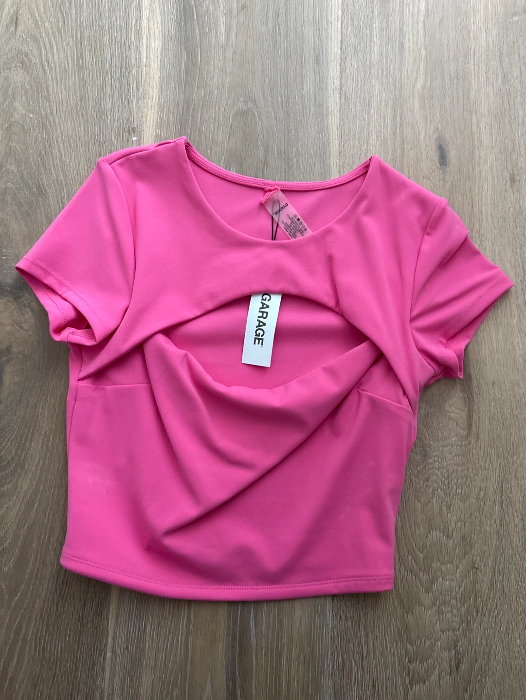 Garage Pink Cutout Crop Top