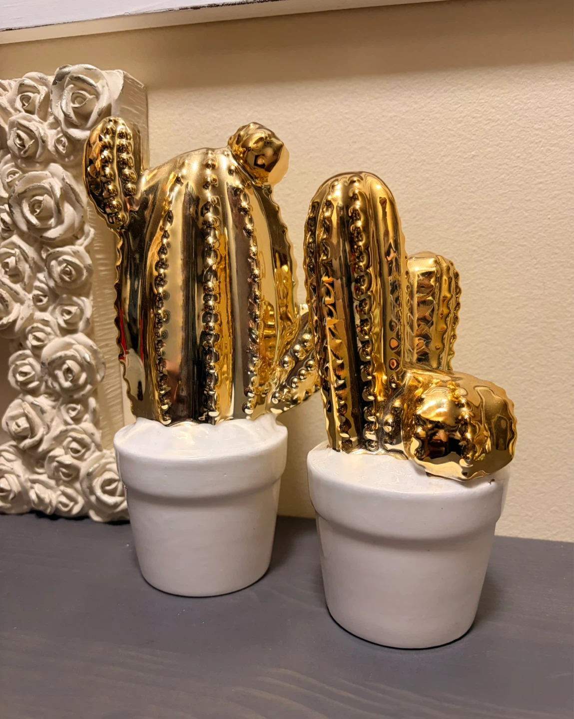 Ceramic Gold Cactus Home Decor ⚽️