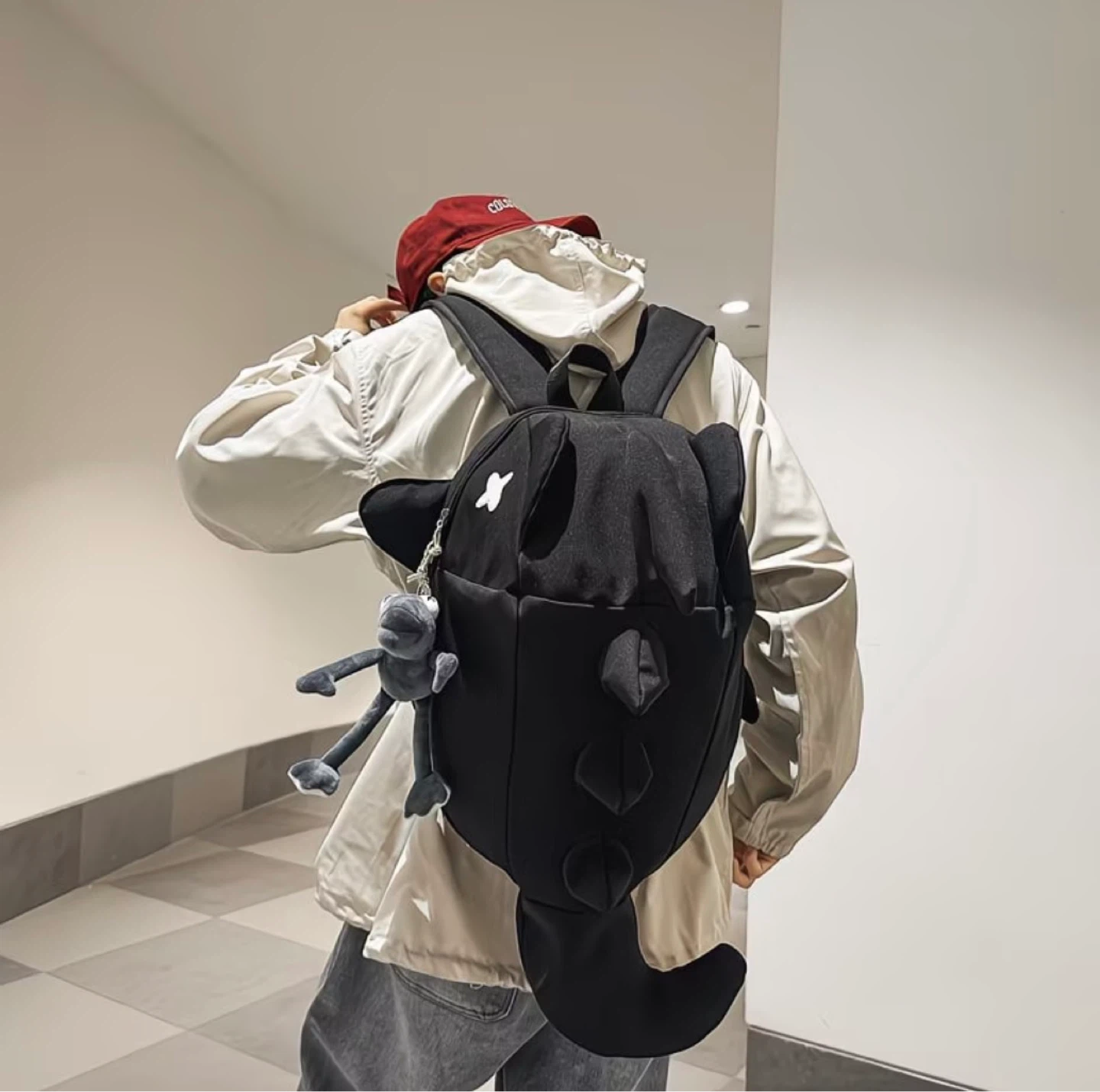 Black Novelty Shark Backpack