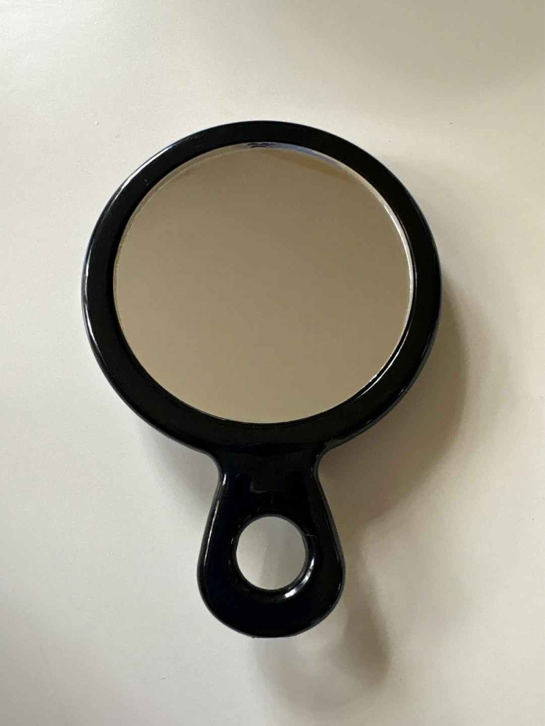 Black Handheld Mirror with Red Floral Design - photo 2