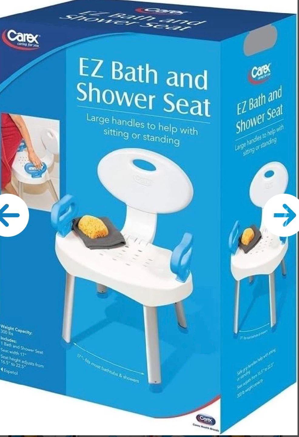 Carex EZ Bath and Shower Seat with Large Handles - photo 3