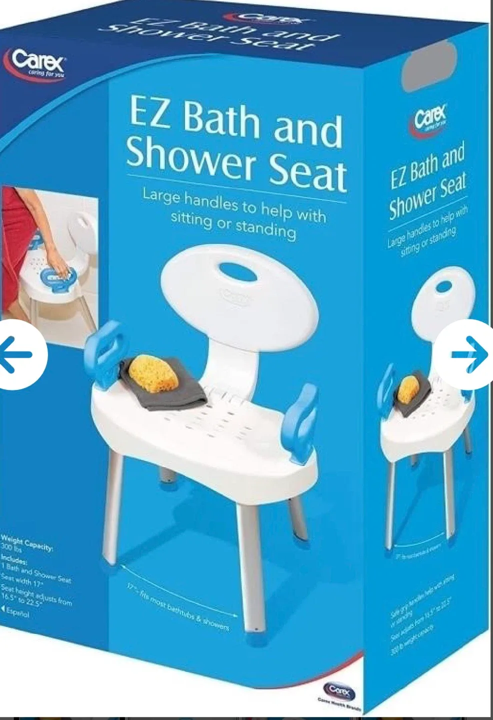 Carex EZ Bath and Shower Seat with Large Handles - photo 3