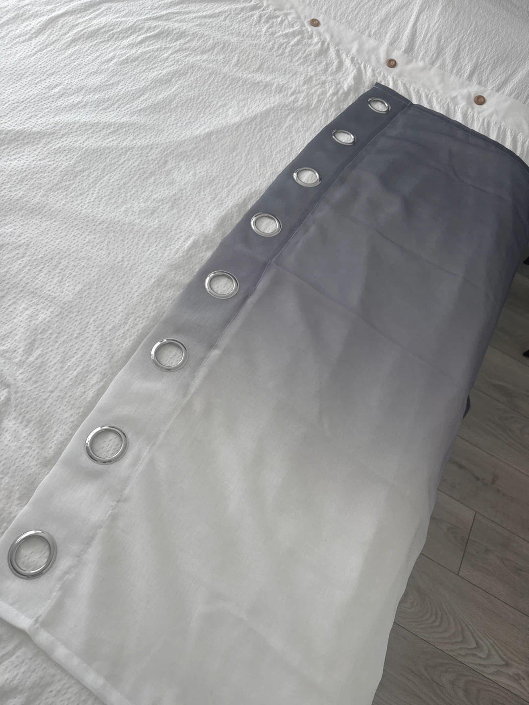 Grey Ombre Grommet 2 Curtain Panel tabs
