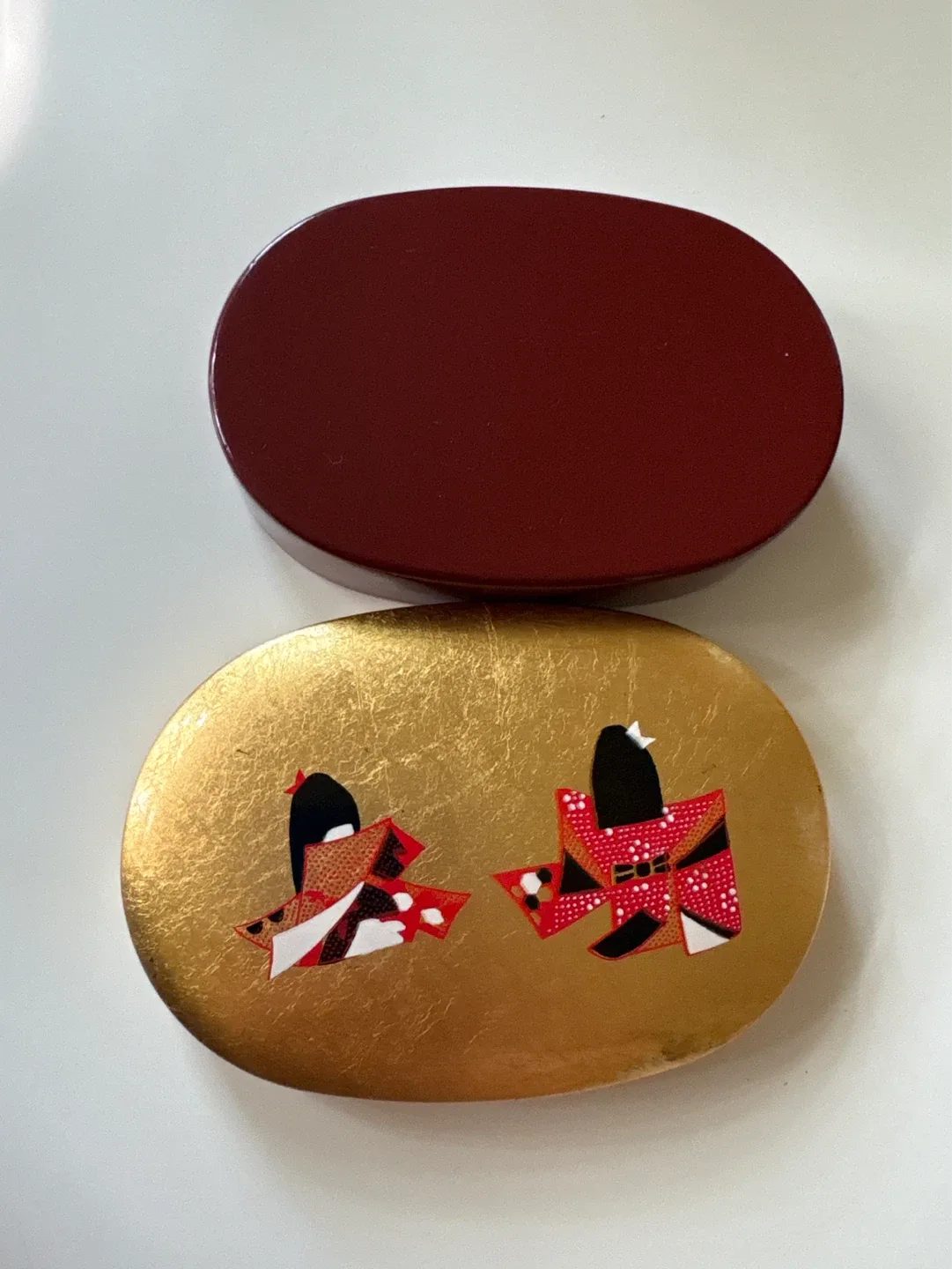 Oval Decorative Box with a kimono girl Design - photo 3
