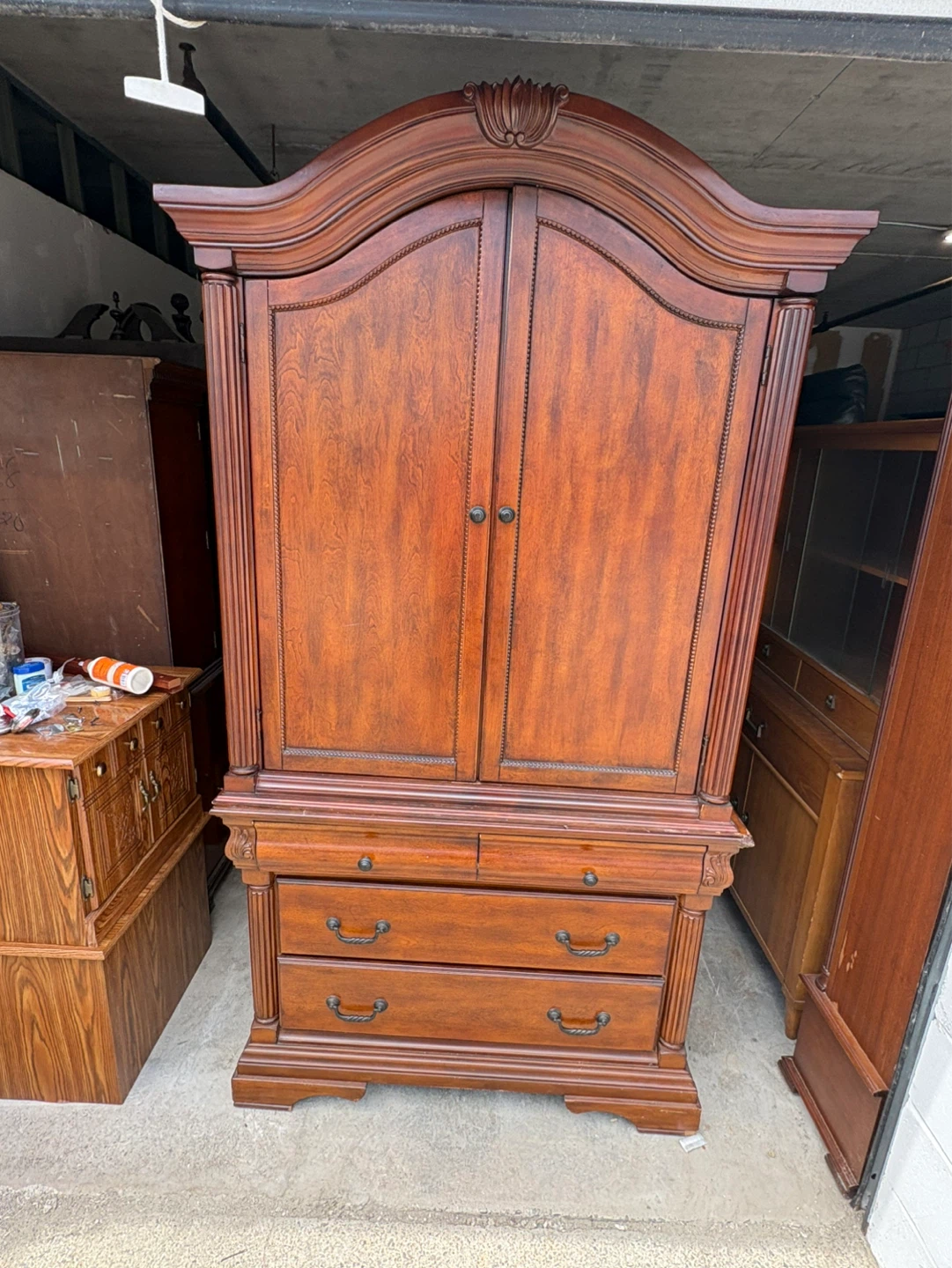 Free delivery used Wooden Armoire with Drawers