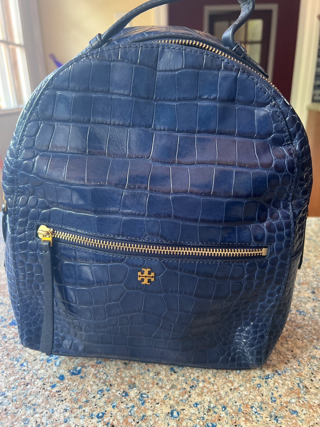 ⚽ original and authentic Tory Burch Navy Leather Backpack