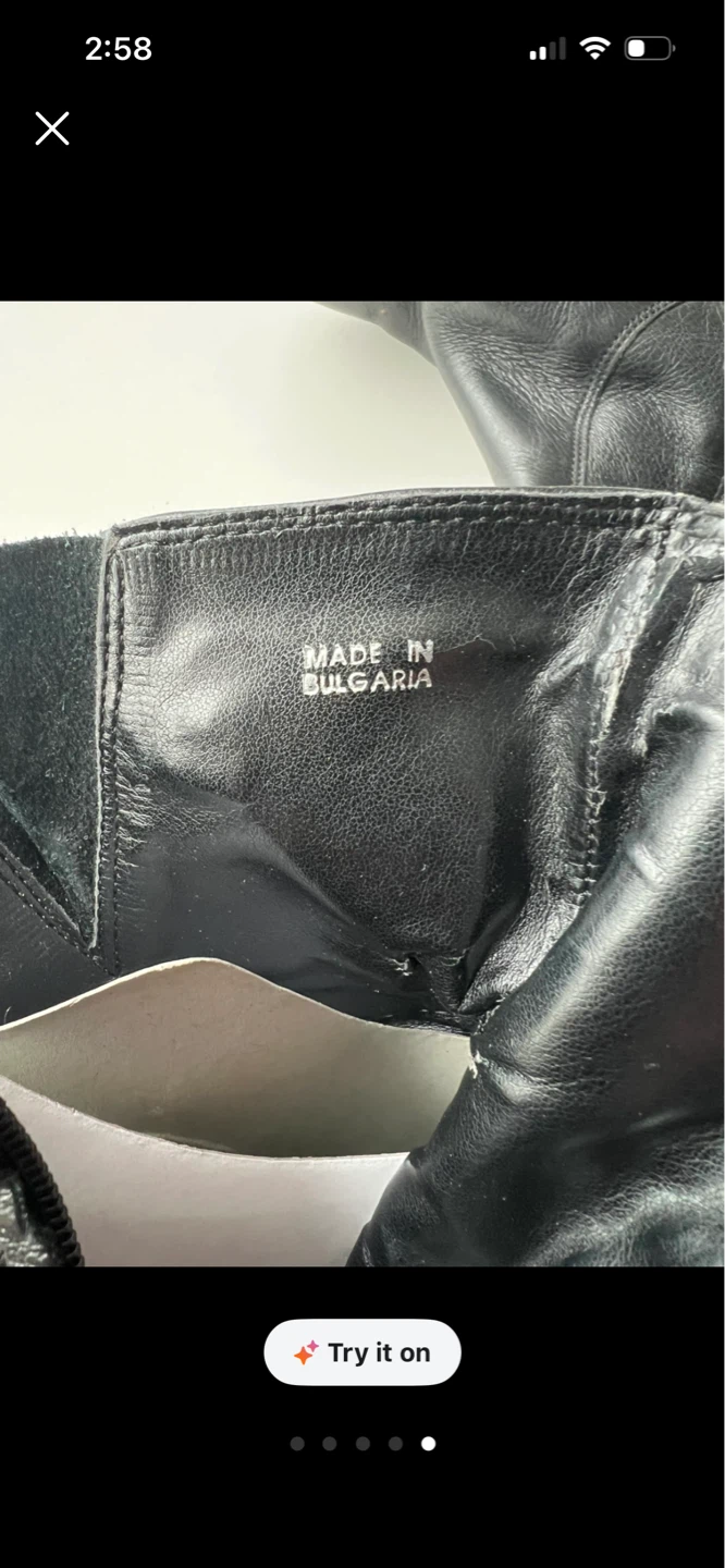 Black Leather Ankle Boots Size 38 - photo 5