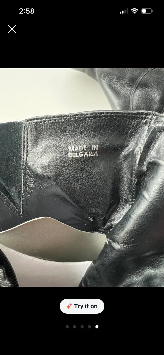 Black Leather Ankle Boots Size 38 - photo 5