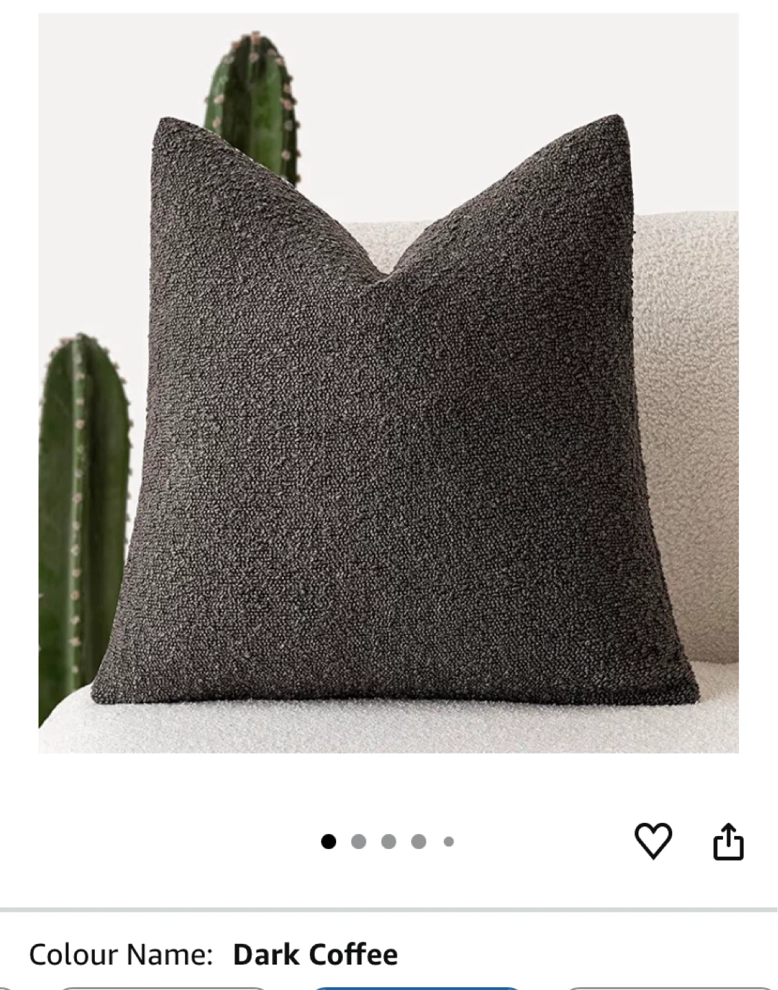 2 - 24x24 Dark Brown Boucle Throw Pillows - photo 2