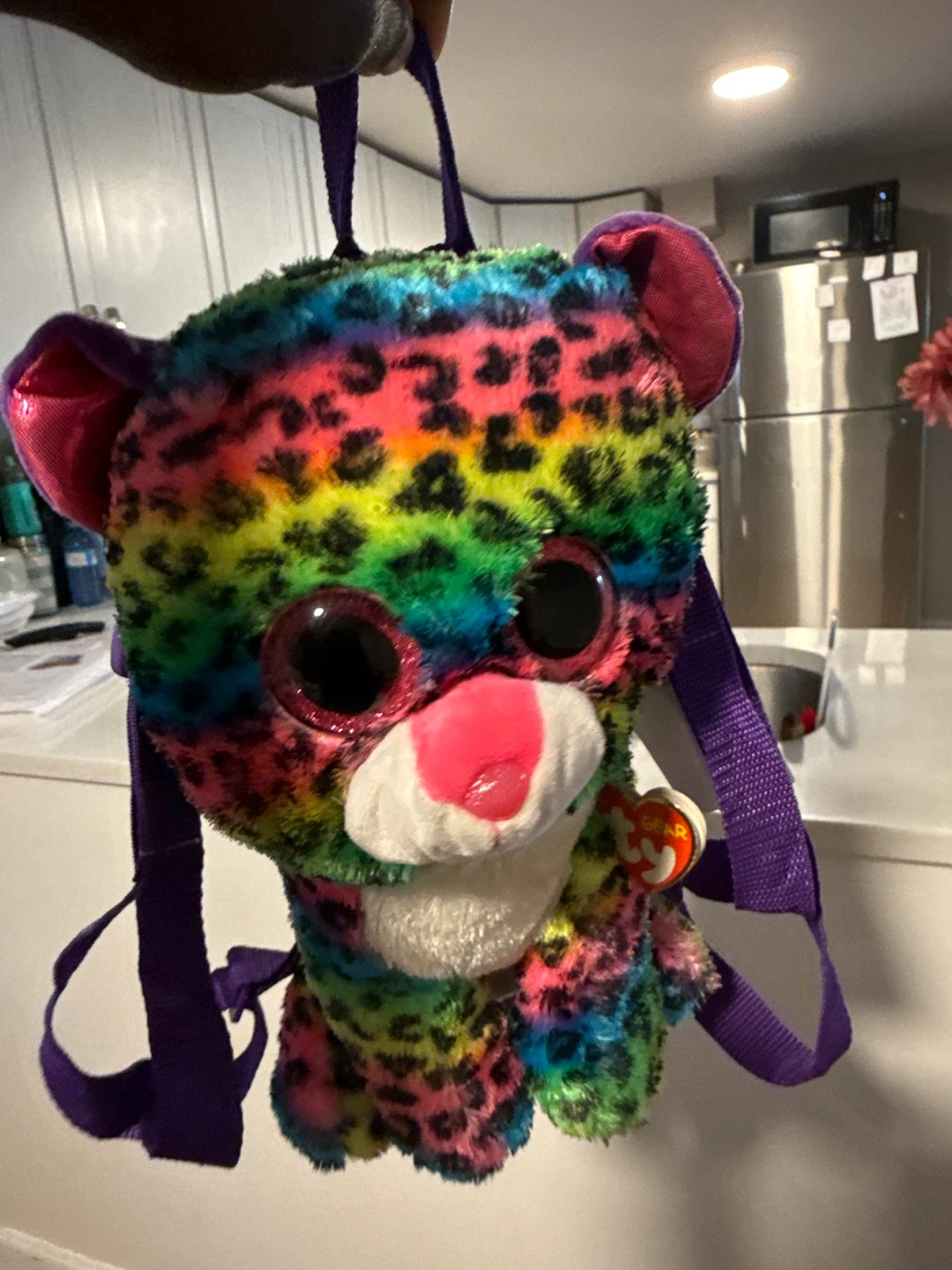 Ty Beanie Boo Rainbow Leopard Backpack - photo 3