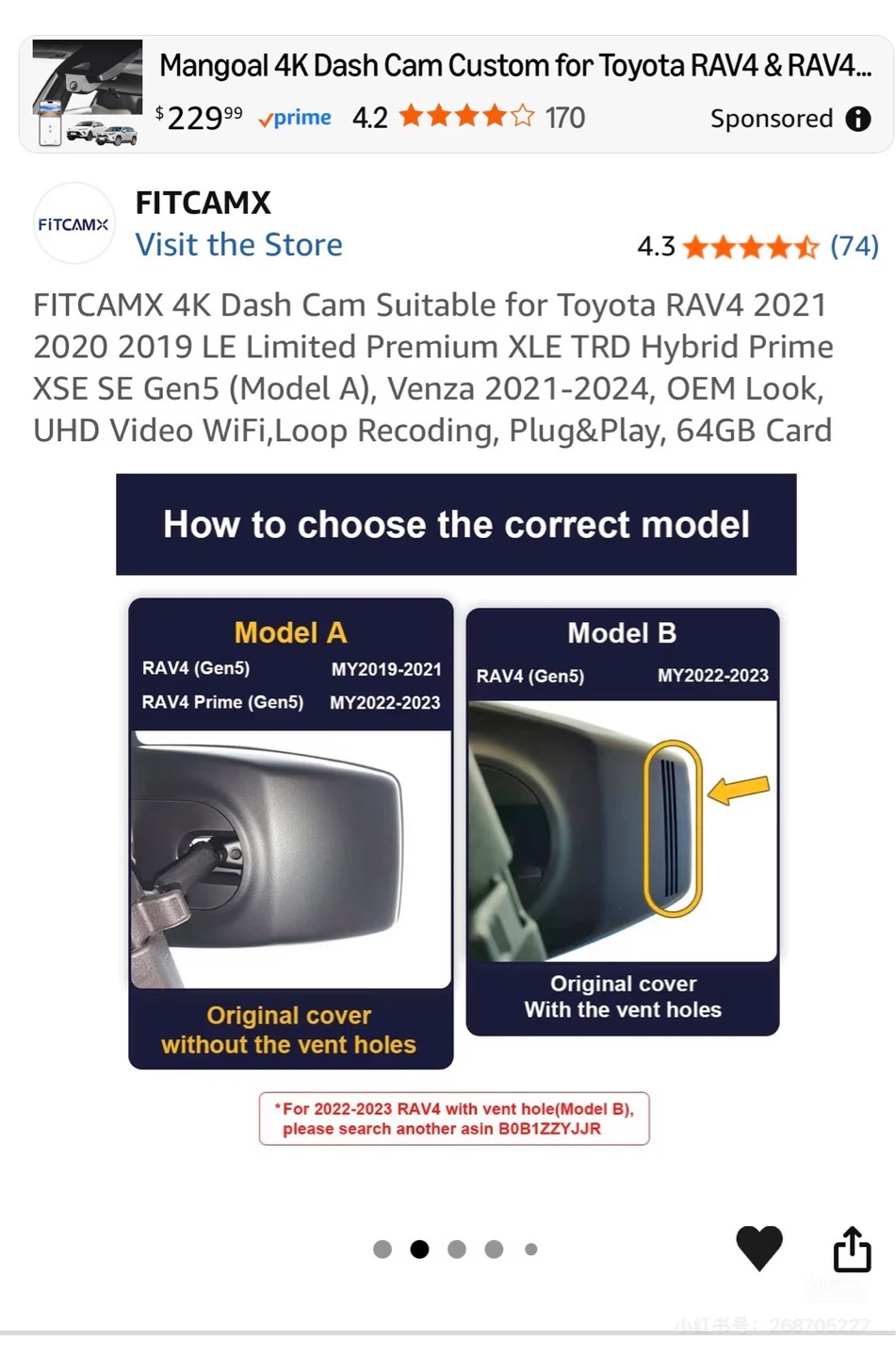 FITCAMX 4K Dash Cam for Toyota RAV4 - photo 3