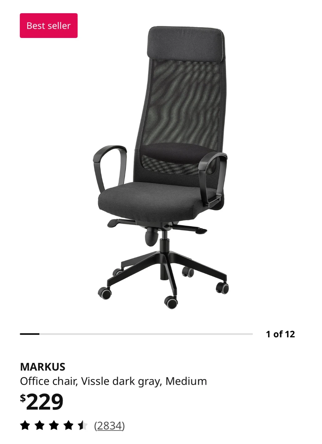 🚚 Moving sale 🚚 - IKEA Markus Office Chair - Dark Grey