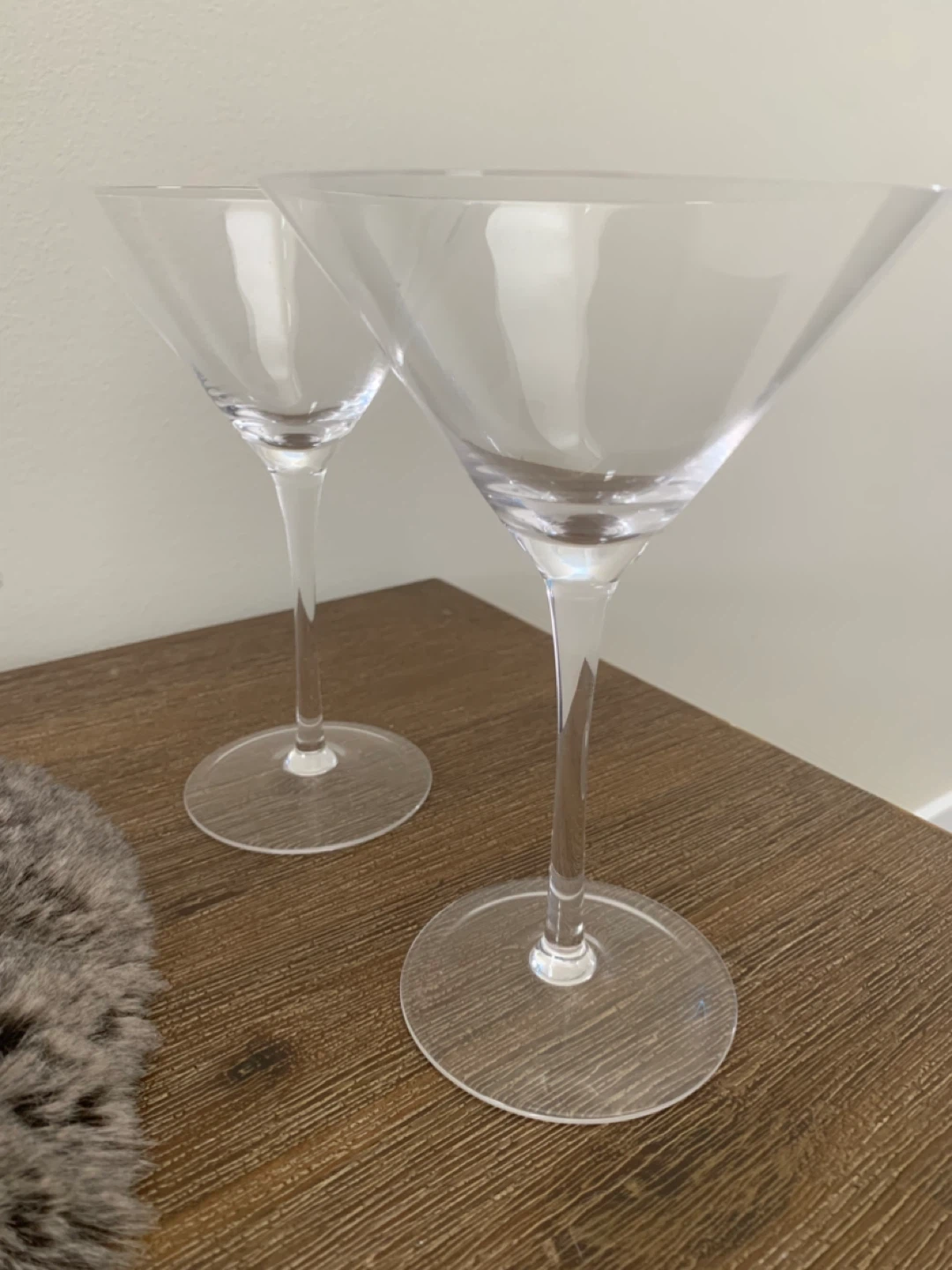 Set of 2 Clear Martini Glasses