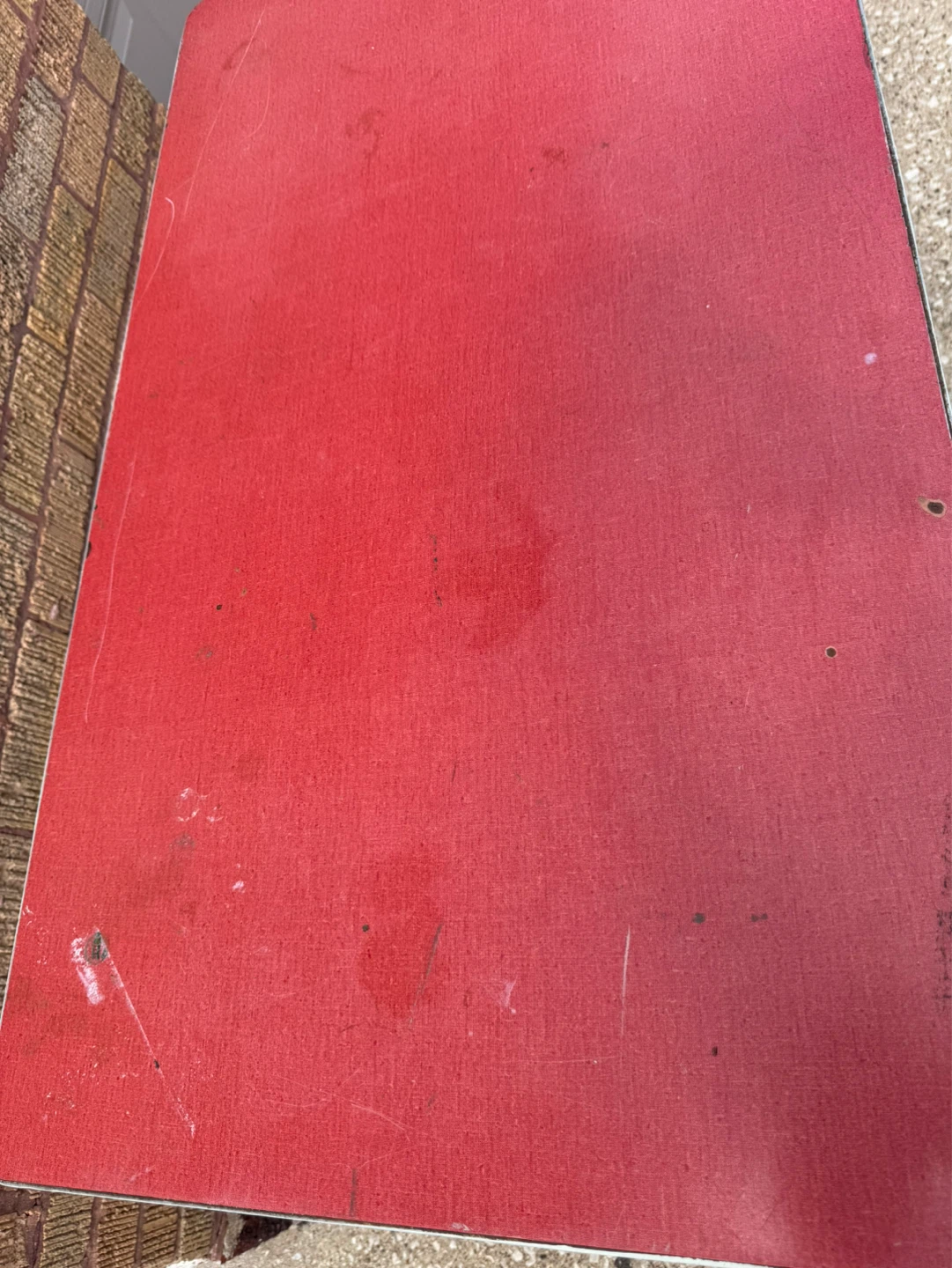Vintage Metal Table with Red Top - photo 5