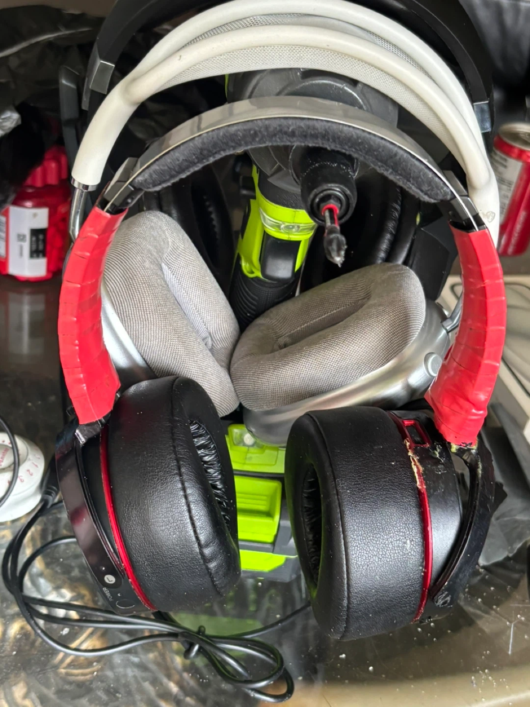 Sony Over-Ear Headphones with Red Accents