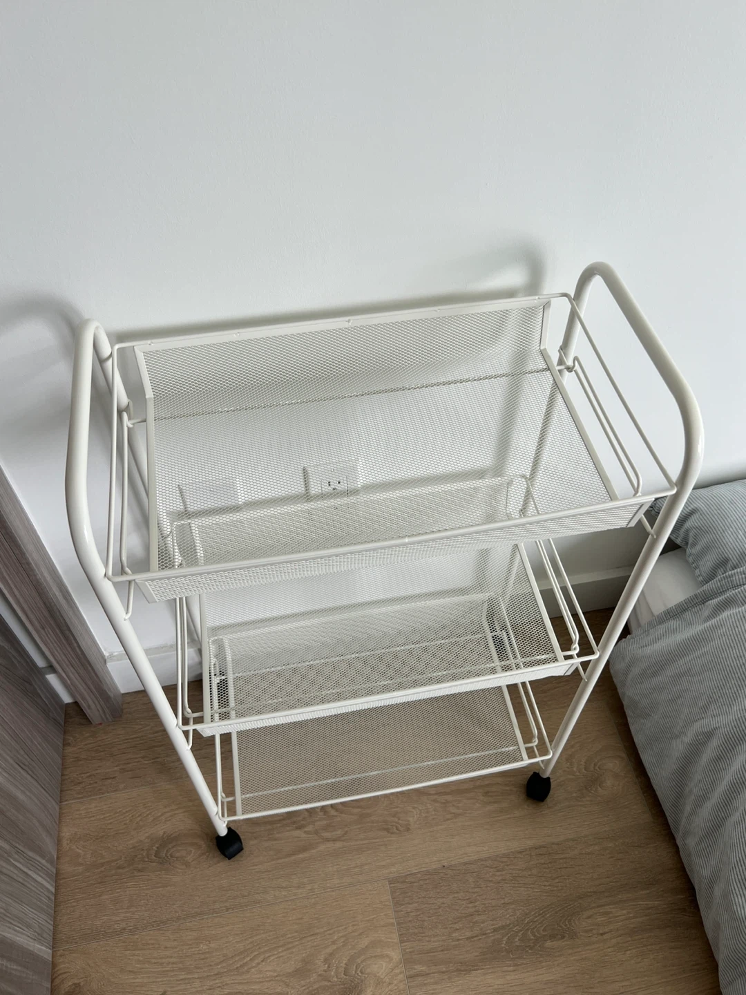 White IKEA HORNAVAN 3-Tier Rolling Cart - photo 2