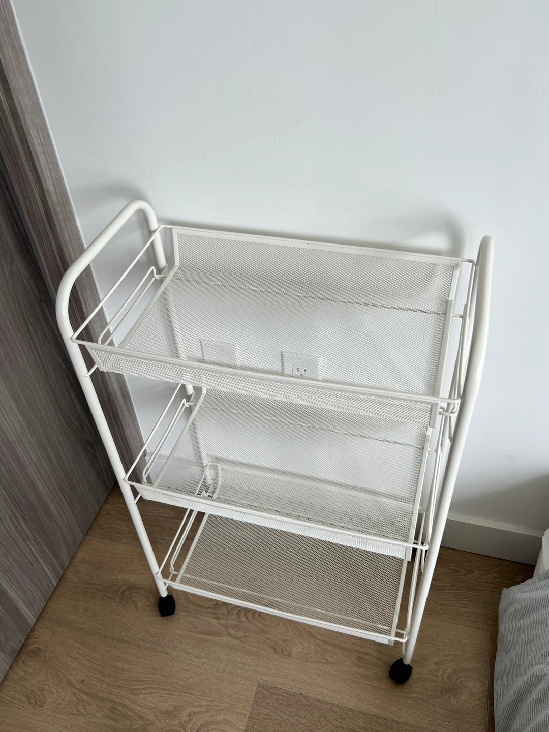 White IKEA HORNAVAN 3-Tier Rolling Cart - photo 3