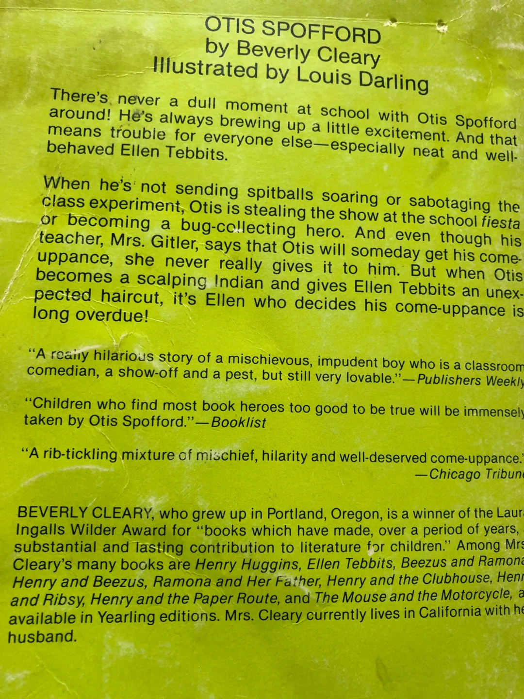 ⚽️ Otis Spofford by Beverly Cleary - Children's Book - photo 2