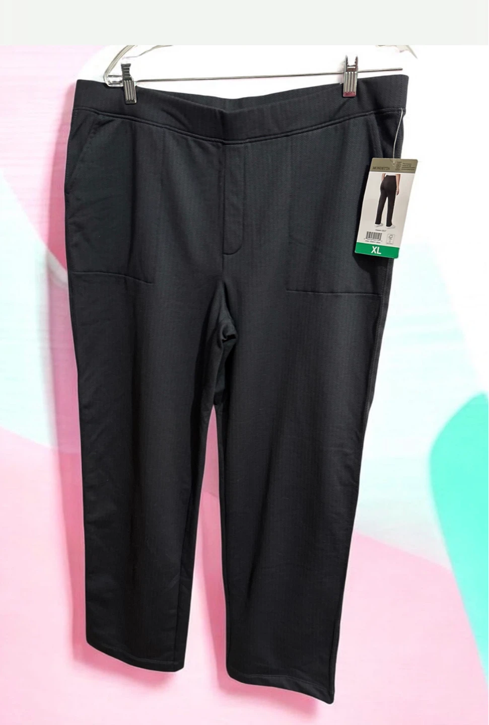 Women's Black Herringbone Pants - photo 4