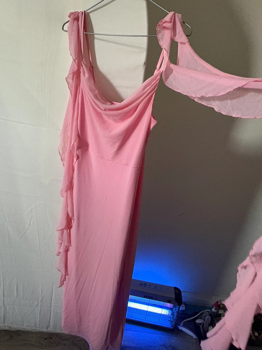 Pink Chiffon Flowy Maxi Dress