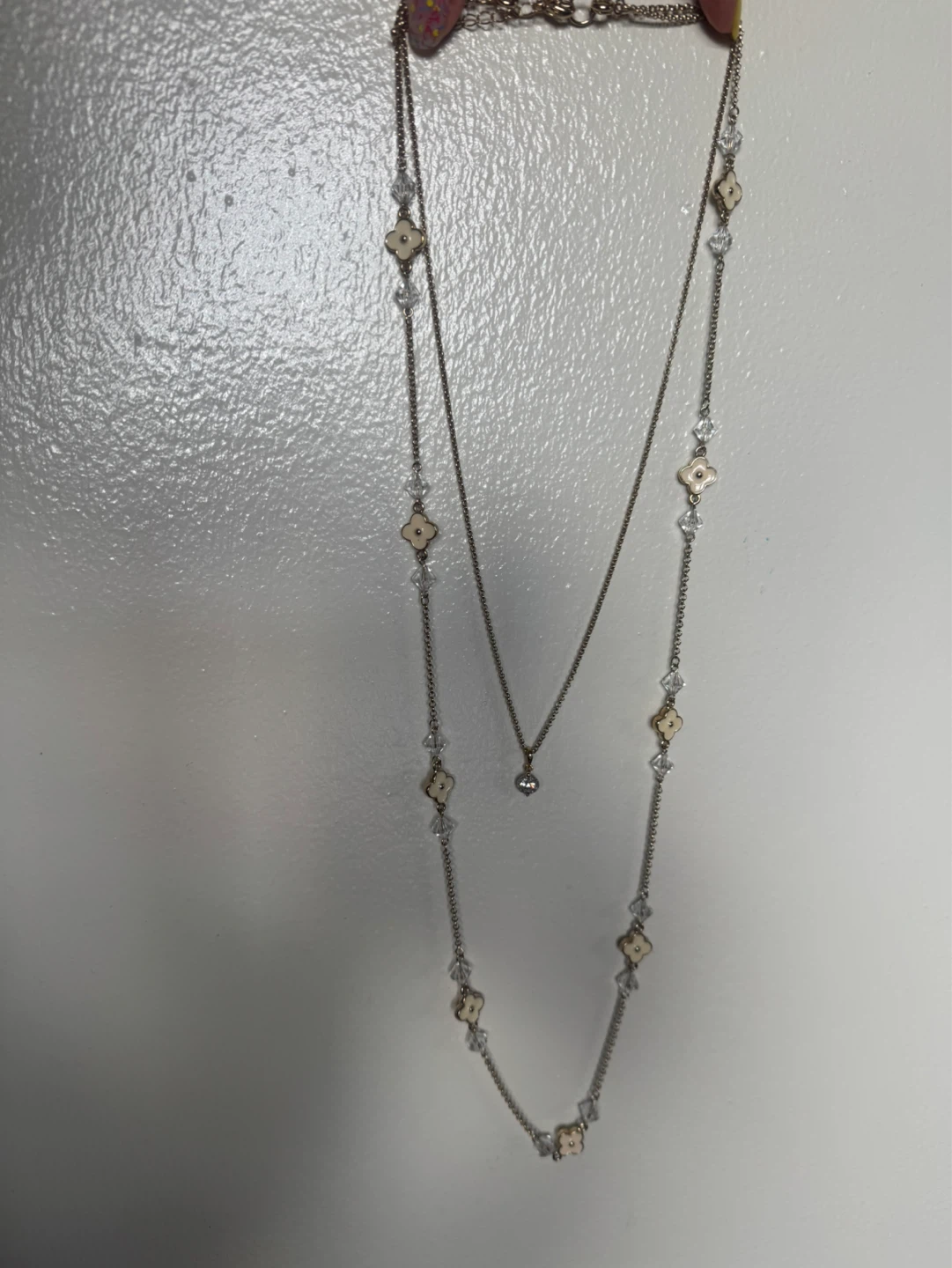 ⚽️Layered Necklace with Clover Charms and Crystal Accents - photo 4