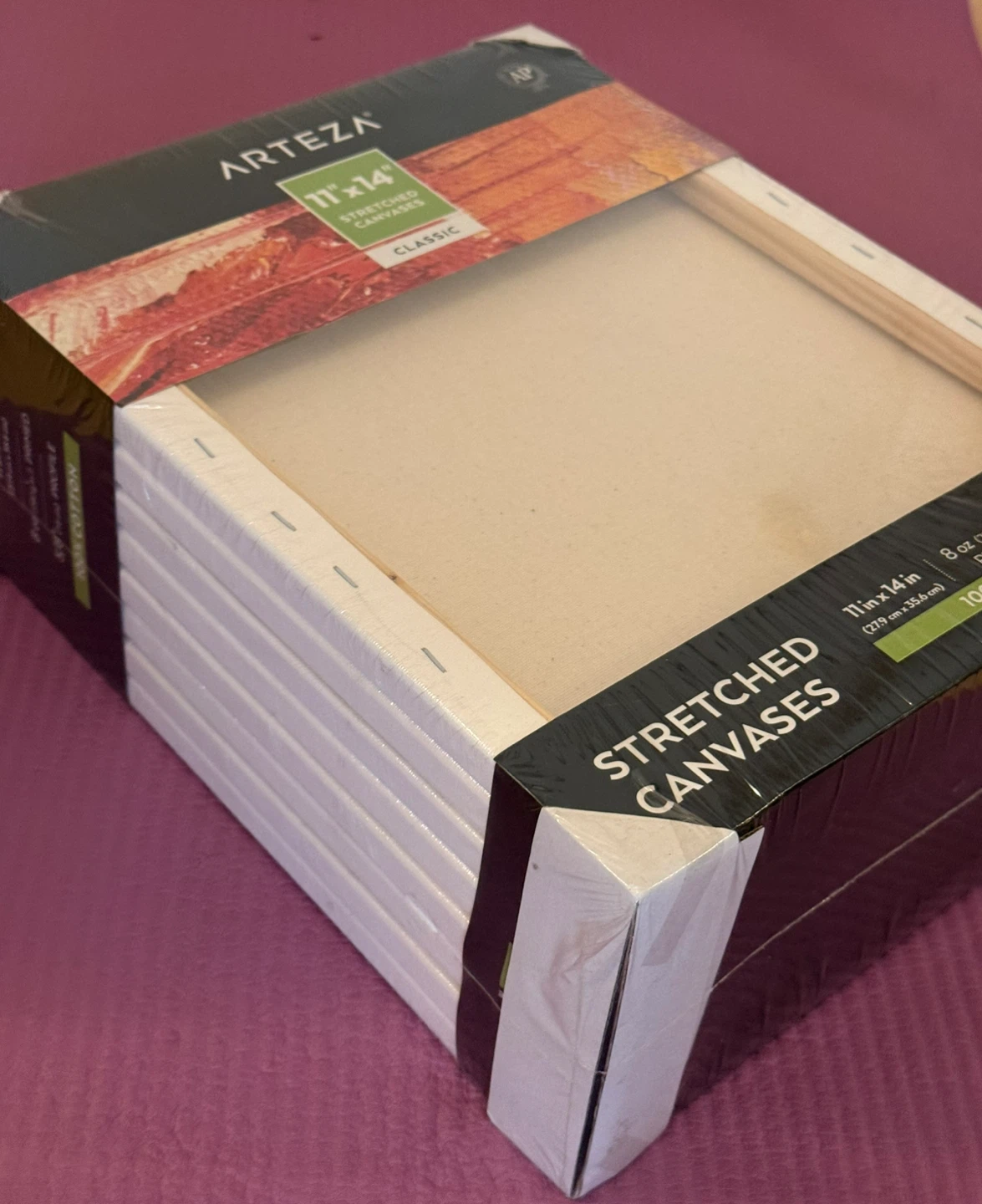 NEW⚽️ARTEZA 11"x14" Stretched Canvases Pack of 8