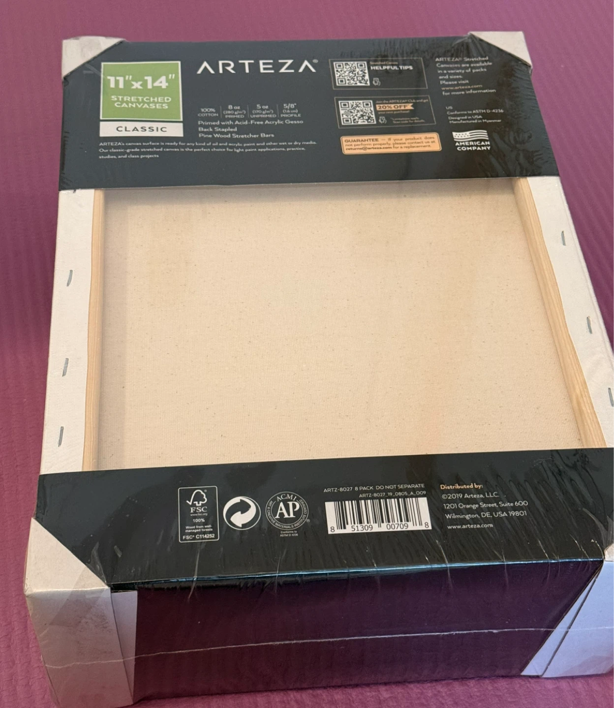 NEW⚽️ARTEZA 11"x14" Stretched Canvases Pack of 8 - photo 3