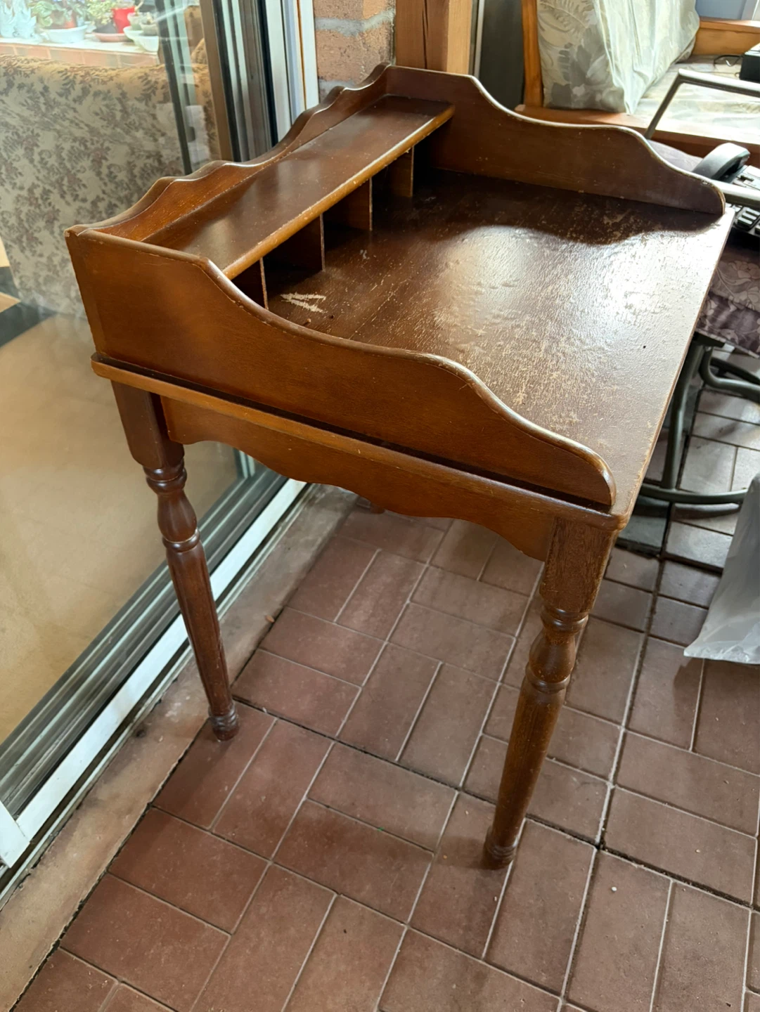 Vintage Wooden Writing/Telephone Desk ⚽️ - photo 3