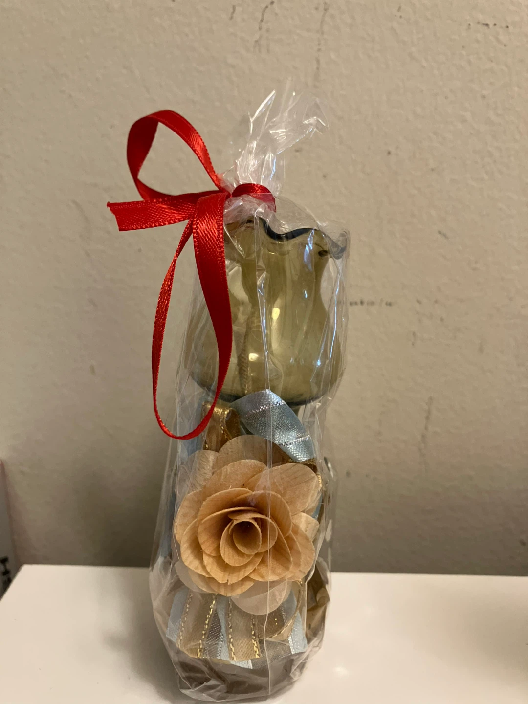 Glass candle with decorative flower - photo 5