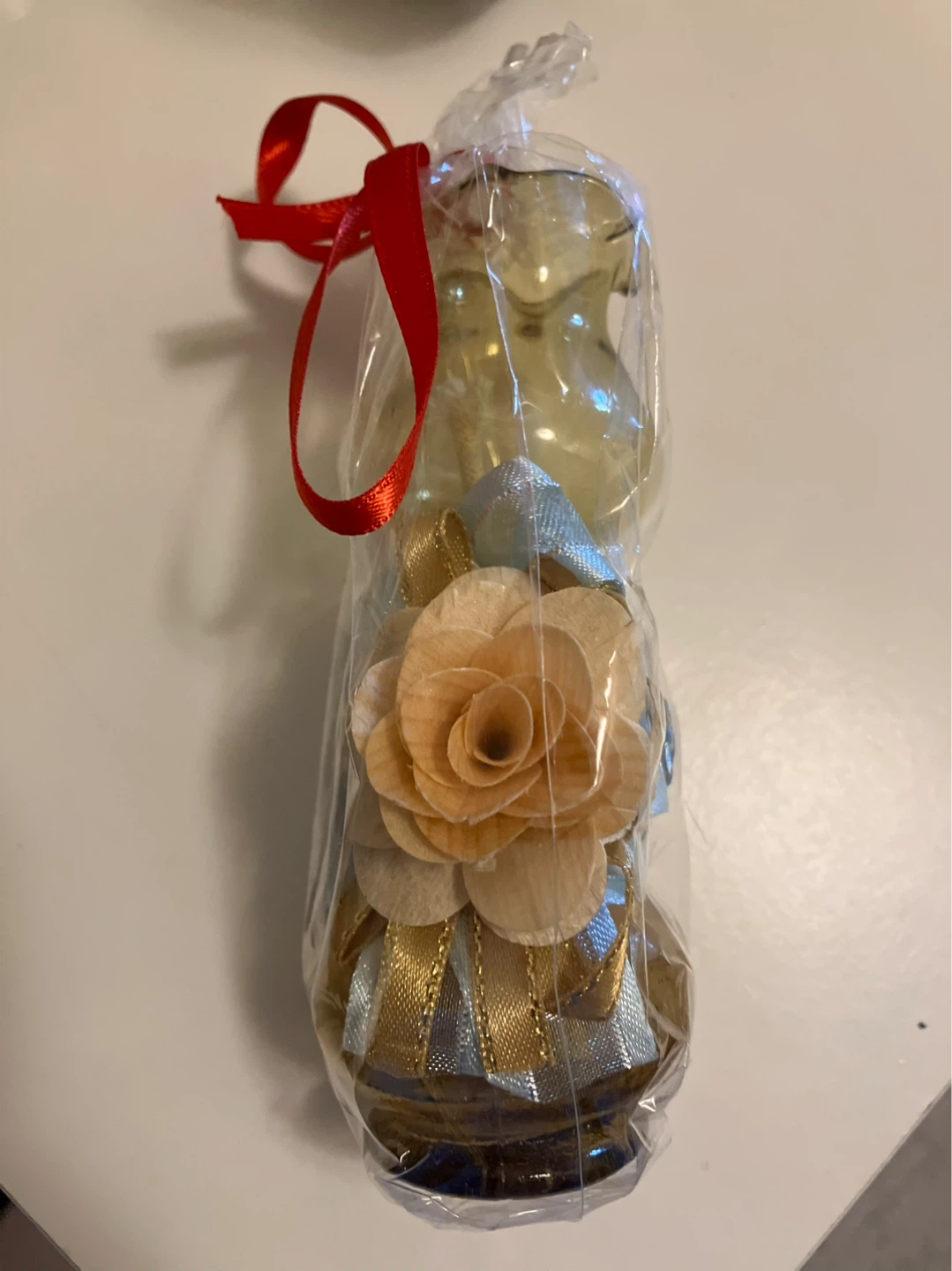 Glass candle with decorative flower - photo 4