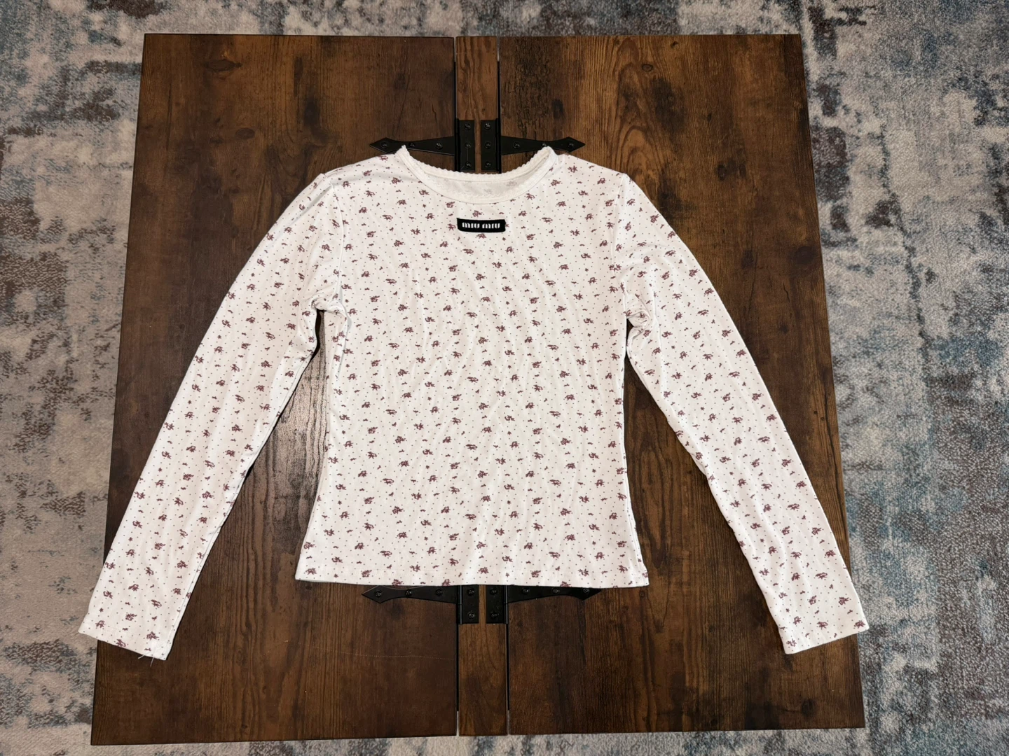 Miu Miu Long Sleeve Floral Top