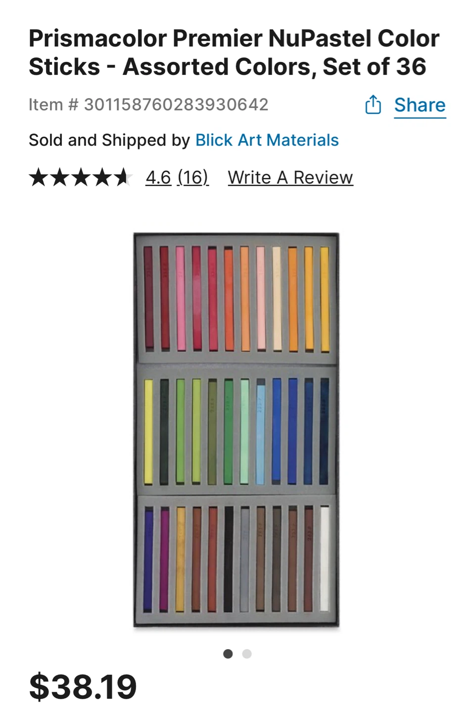 NEW⚽️Premier NuPastel Firm Pastel Color Sticks Set of 36 - photo 3