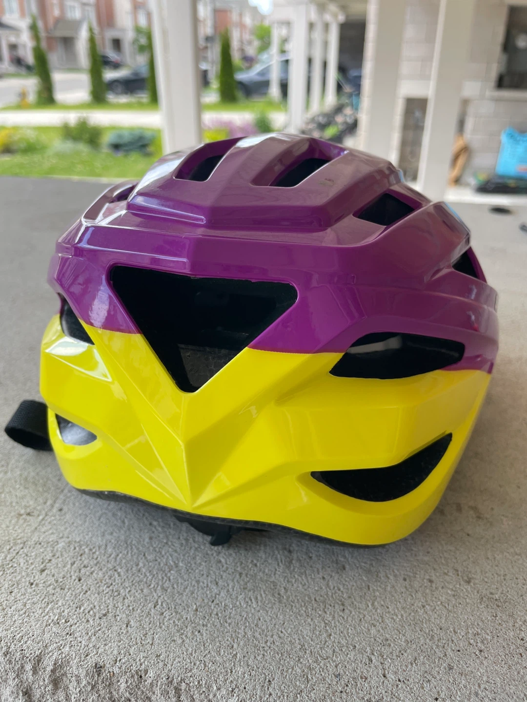 ⚽️ Supercycle Youth Cycling Helmet - Purple/Yellow - photo 3