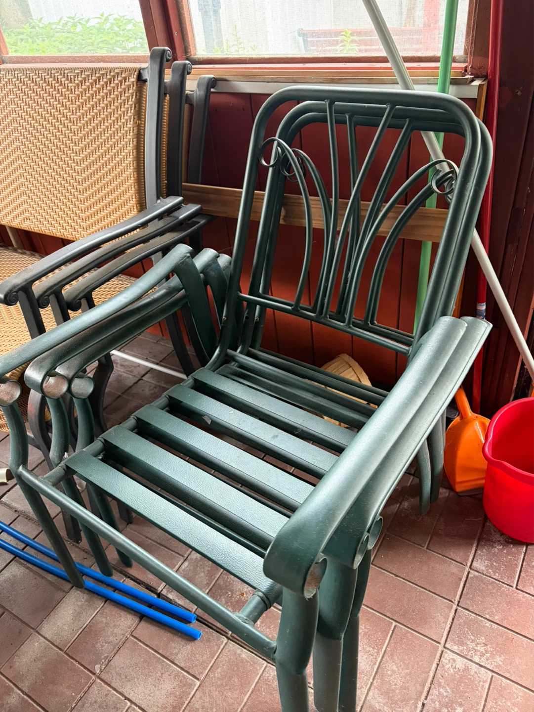 Green Metal Patio Chairs with Cushions ⚽️ - photo 3