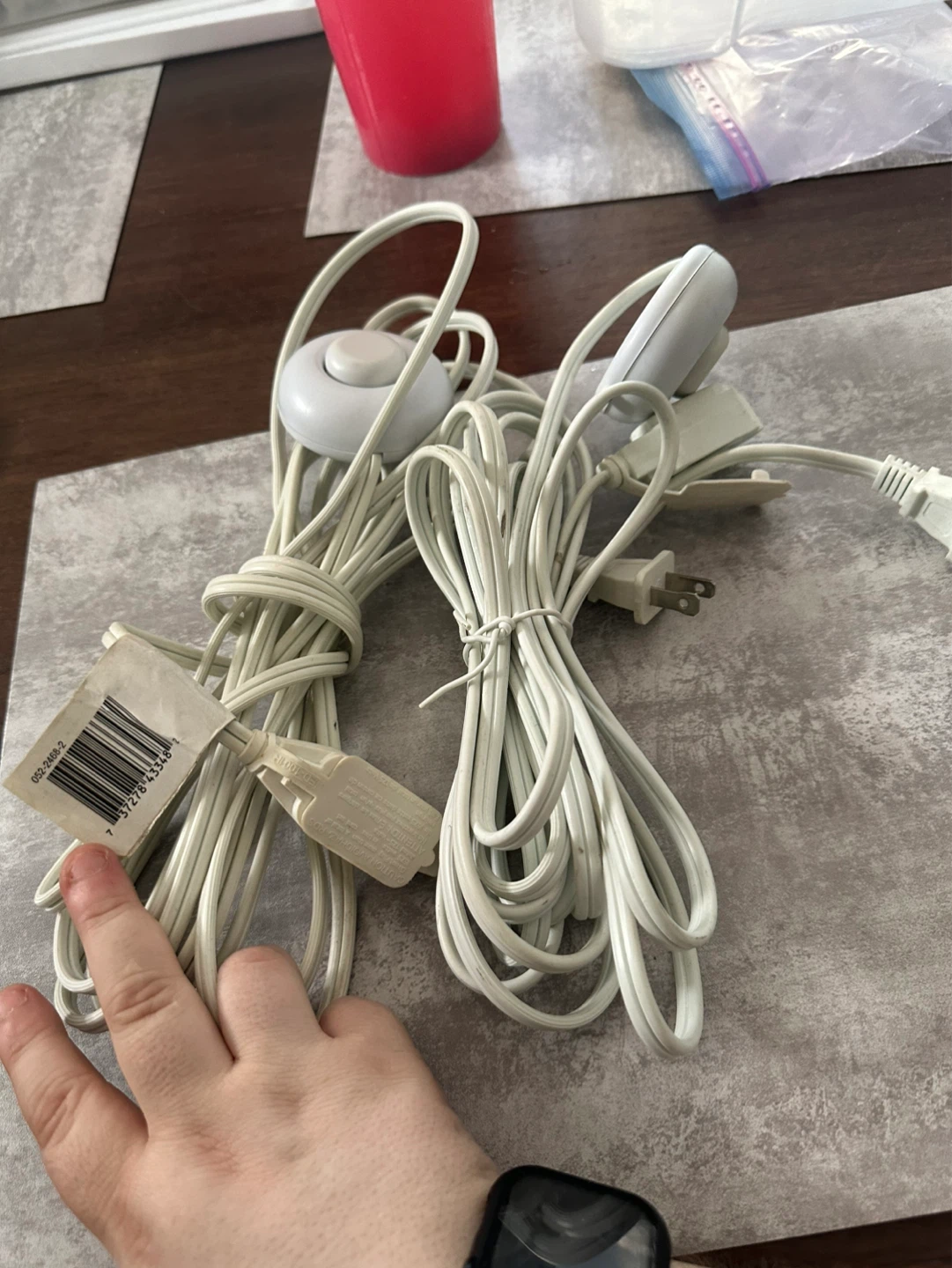 Two (2x) NOMA 14-ft Indoor Extension Cord with Foot Switch