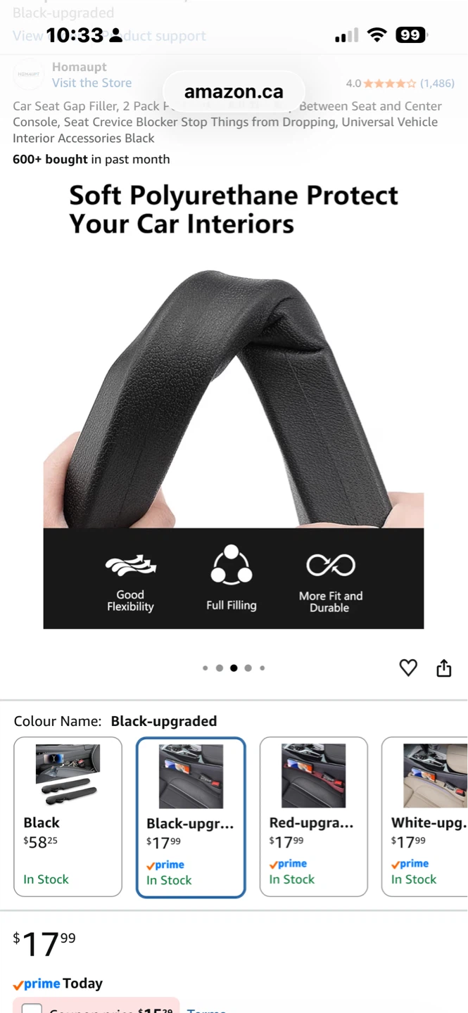 Homaupt Car Seat Gap Filler - Black ⚽ - photo 3