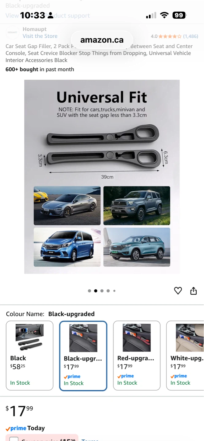 Homaupt Car Seat Gap Filler - Black ⚽ - photo 2