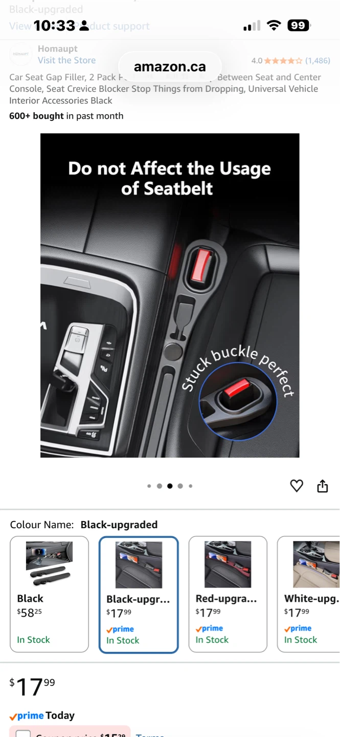 Homaupt Car Seat Gap Filler - Black ⚽ - photo 4
