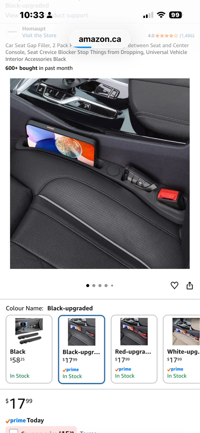 Homaupt Car Seat Gap Filler - Black ⚽